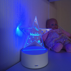 Personlig LED Natlys - Stjern med navn