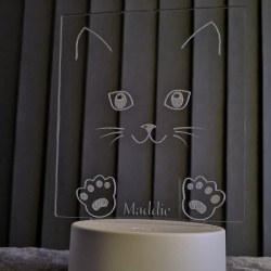 Personlig LED Natlys - Kat