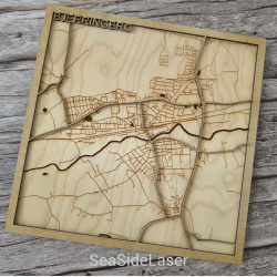 Bykort i tr - Bjerringbro - firkant