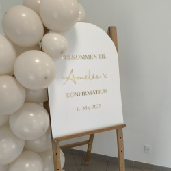 Elegant velkomstskilt i bueform