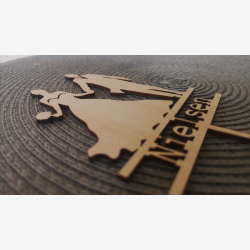 Personlig Cake Topper til bryllupskage med navn i tr�