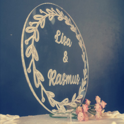 Personlig Cake Topper til bryllupskage med navn i Akryl