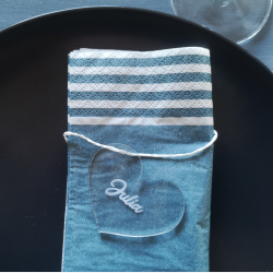 Bordkort Hjerte i Akryl til bryllup, barned�b, konfirmation ...