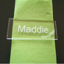 Bordkort firkantet i Akryl til bryllup, barnedb, konfirmation ...