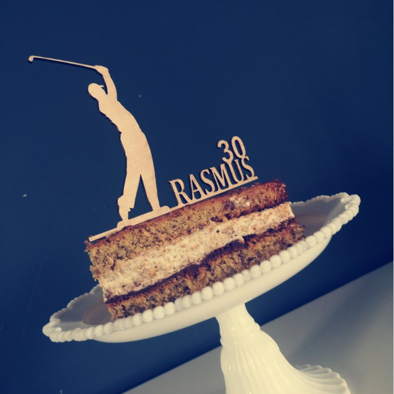 Caketopper golfer med navn i tr�