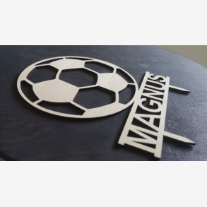 Caketopper fodbold med navn i tr�