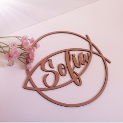 Skilt / Navneskilt i tr eller akryl, Konfirmation, Kommunion, Barnedb