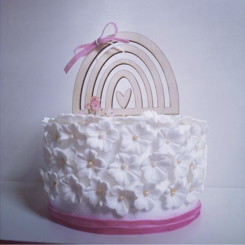 Regnbue Caketopper i tr�