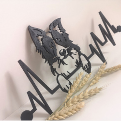 Border Collie Hjerteslag - V�gdekoration i tr�