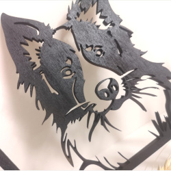 Border Collie Hjerteslag - V�gdekoration i tr�