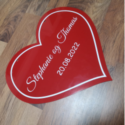 resport skilt "Hjerte" i akryl