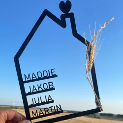 Hus med navne i tr / Gave til familien