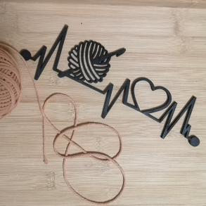 Vild med Garn -  HKLE Hjerteslag - Vgdekoration i tr