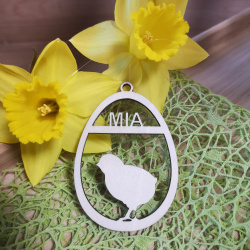 Pskeg med navn i tr- Personligt pskepynt