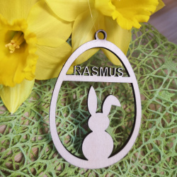 Pskeg med navn i tr- Personligt pskepynt