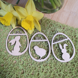 Pskeg med navn i tr- Personligt pskepynt