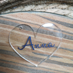 Bordkort Hjerte i Akryl til bryllup, barned�b, konfirmation ...