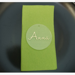 Bordkort rundt i Akryl til bryllup, barned�b, konfirmation ...