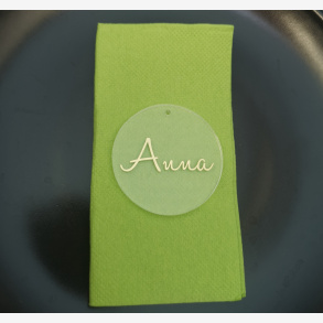 Bordkort rundt i Akryl til bryllup, barnedb, konfirmation ...