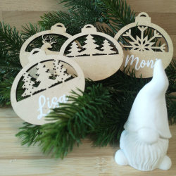 Personlige julekugler med navn  - Gavetag - Julepynt - Bordkort