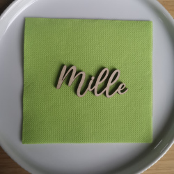 Bordkort navn i tr til bryllup, barnedb, konfirmation ...