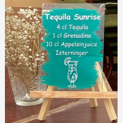 Akryl Drinkskort til bryllup, barnedb, konfirmation ...