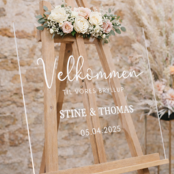 Akryl Velkomstskilt�til bryllup, barned�b, konfirmation ...