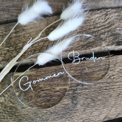 Bordkort rundt i Akryl til bryllup, barned�b, konfirmation ...