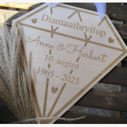 resport skilt til Diamantbryllup i tr