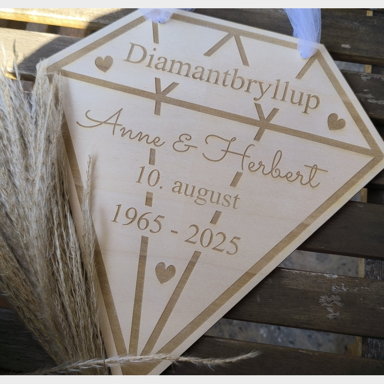 �resport skilt til Diamantbryllup i tr�
