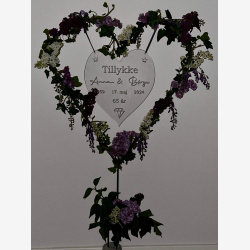 resport skilt"Hjerte" i klar akryl