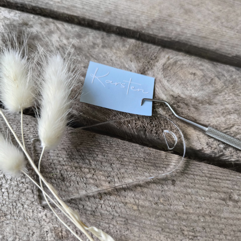 Blank Bordkort i klar Akryl til bryllup, barned�b, konfirmation ...- DIY
