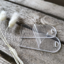 Blank Bordkort i klar Akryl til bryllup, barnedb, konfirmation ...- DIY