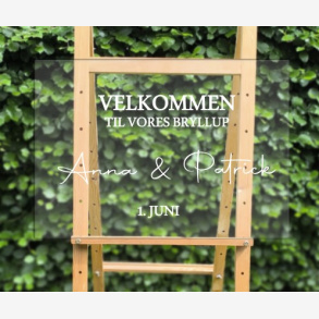 Akryl Velkomstskilttil bryllup, barnedb, konfirmation ...